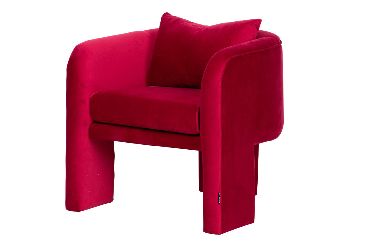 Samt Red Sillon Turku 69x71x70 cm