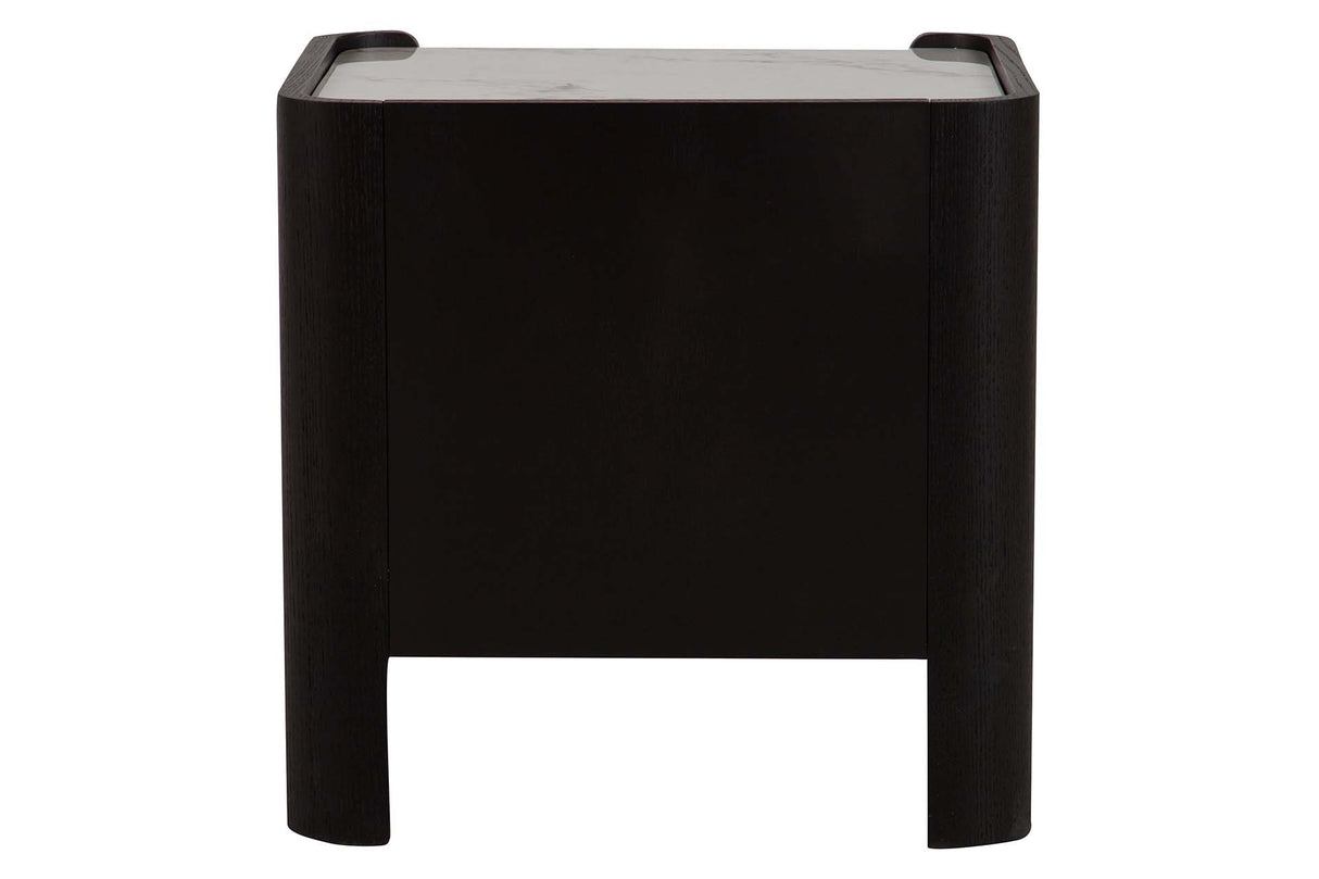 MESITA NOCHE PIEDRA MDF EBONY 55x45x55 CM