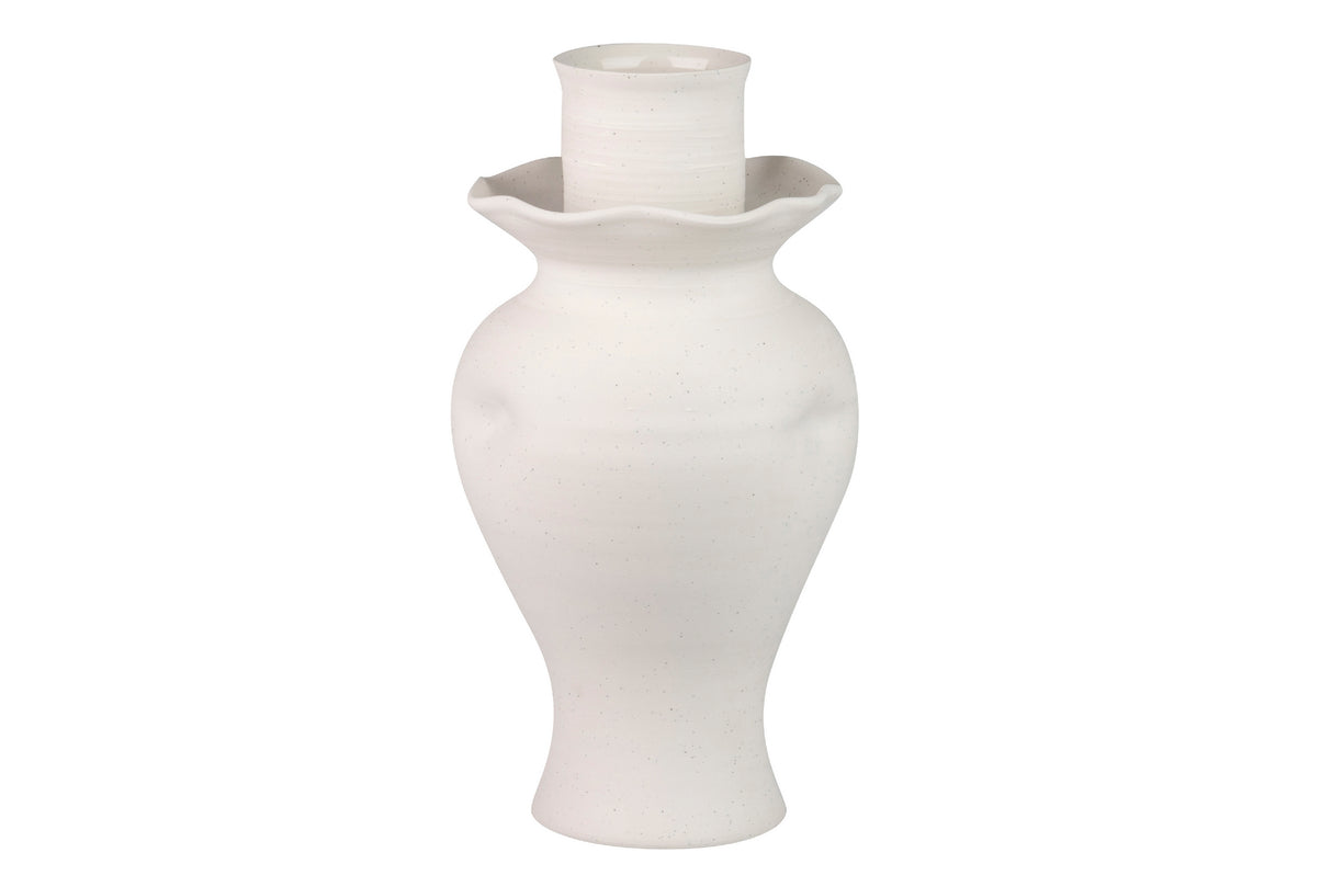 Vase en céramique beige Izmir 20x20x39 cm