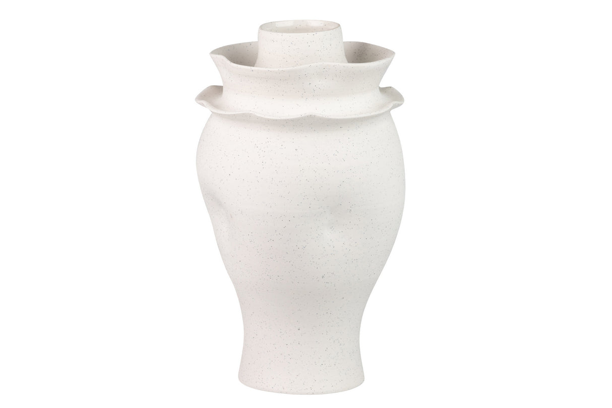 Vase en céramique beige Izmir 21x21x35 cm