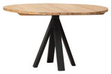 Mesa de jantar de madeira natural 130x130x75 cm