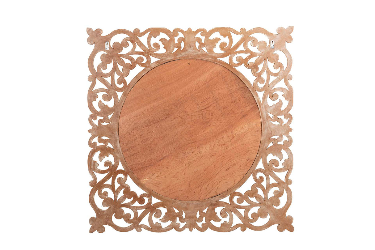 Miroir en bois naturel 120x3x120 cm