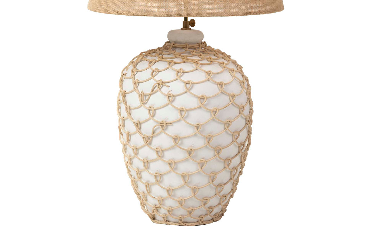 Lampe de bureau en céramique ratán 40x40x70 cm