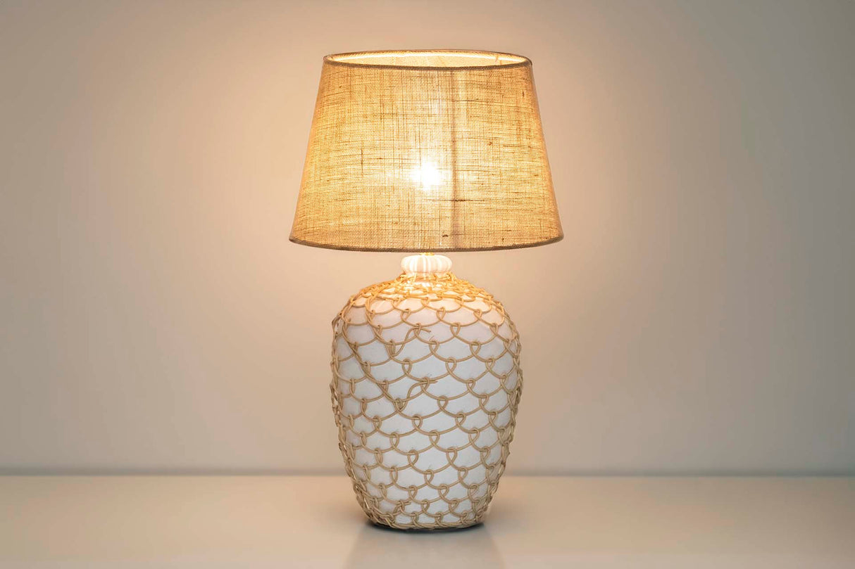 Lampe de bureau en céramique ratán 40x40x70 cm