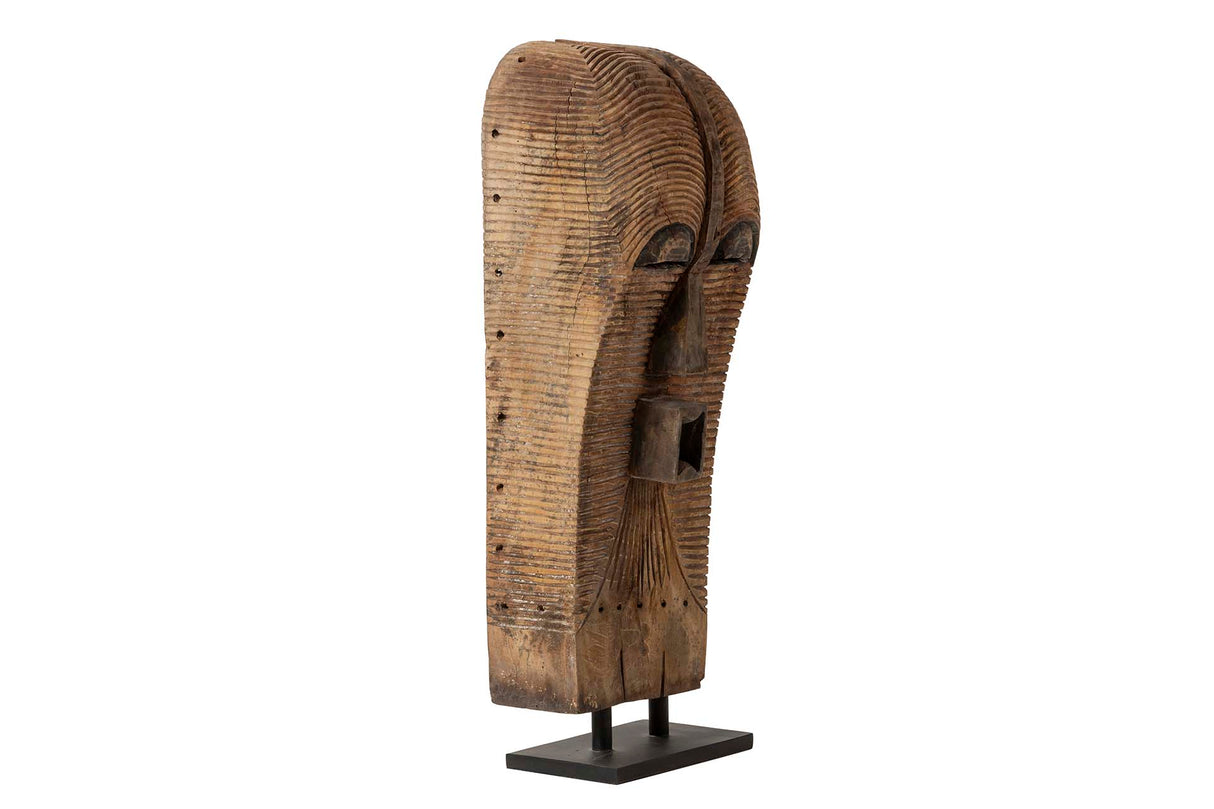 Maschera africana in legno naturale 43x24x103 cm