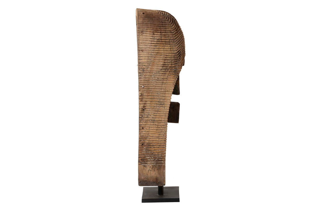 Masque africain en bois naturel 43x24x103 cm