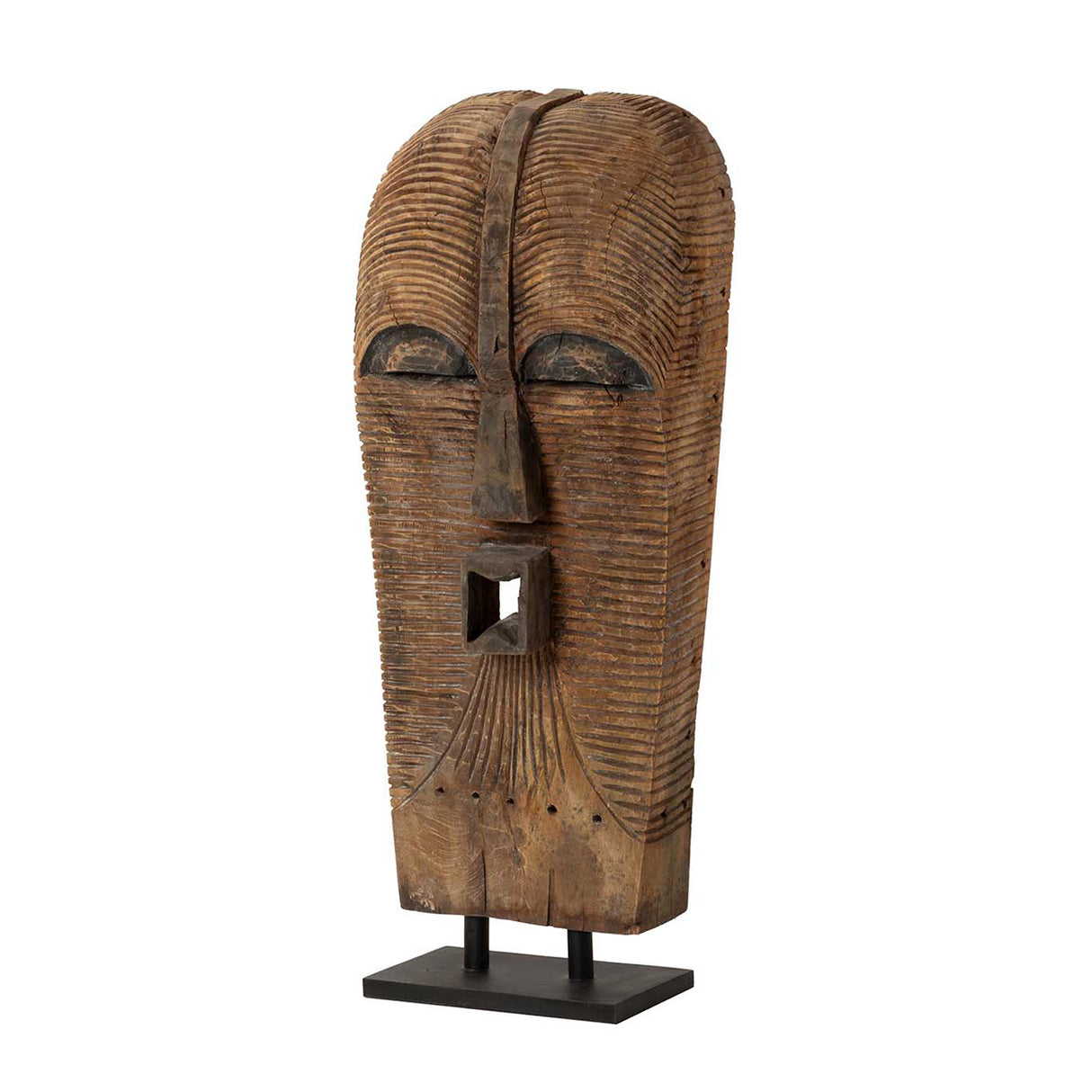 Maschera africana in legno naturale 43x24x103 cm