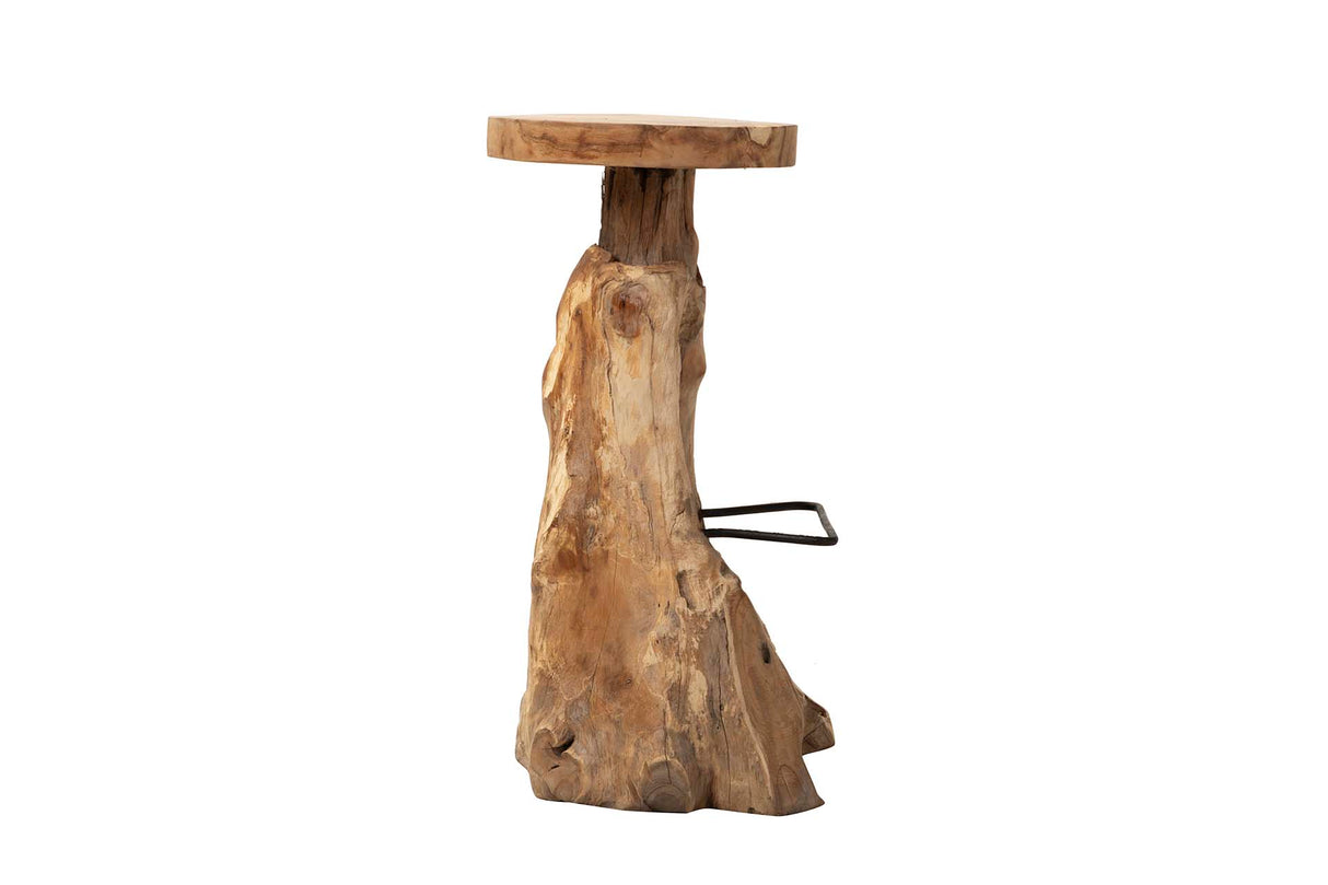 Koulova 30x30x75 cm tabouret en bois de teck naturel