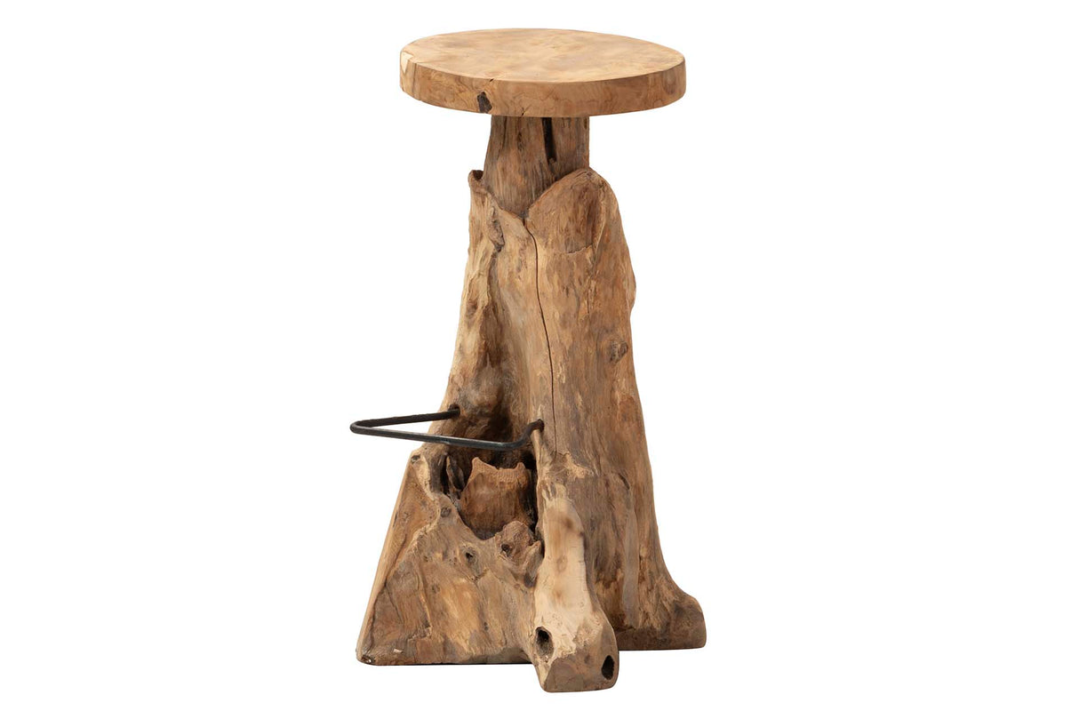 Koulova 30x30x75 cm tabouret en bois de teck naturel