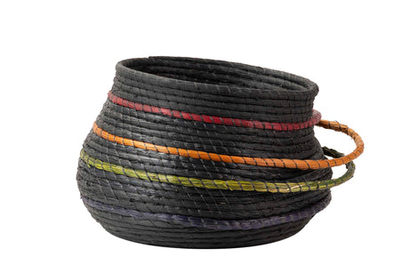 CESTO FIBRA NATURAL NEGRO 48x48x36 CM