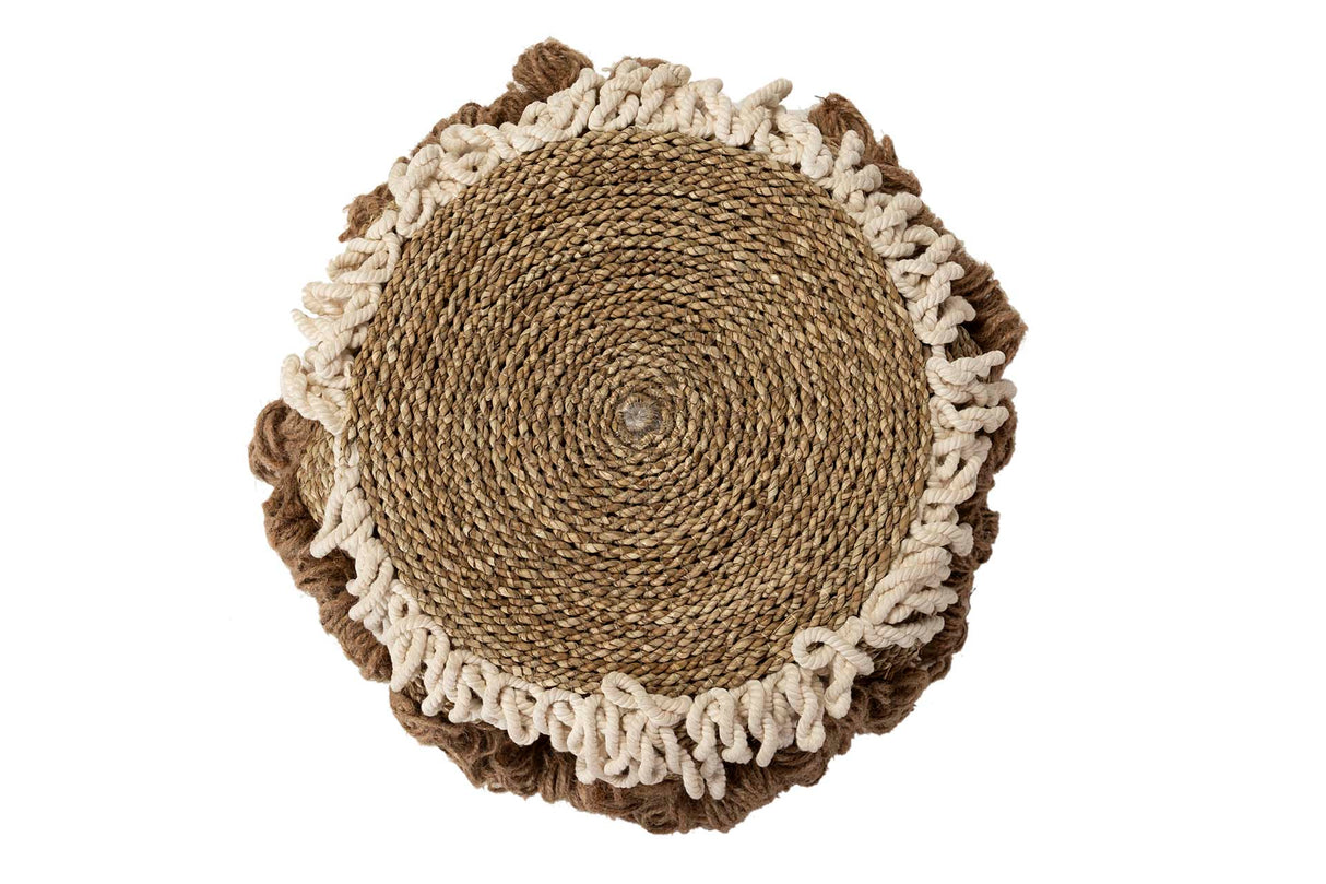 PUFF ALGODON ALGA NATURAL 44x44x45 CM