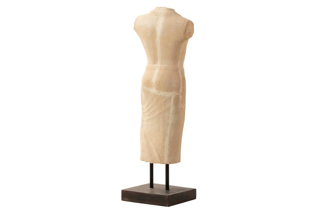 Figura Busto Terracotta bianca 40x35x130 cm