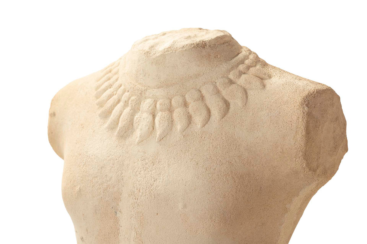 Figure Torse Blanc Terracotta 40x35x130 cm