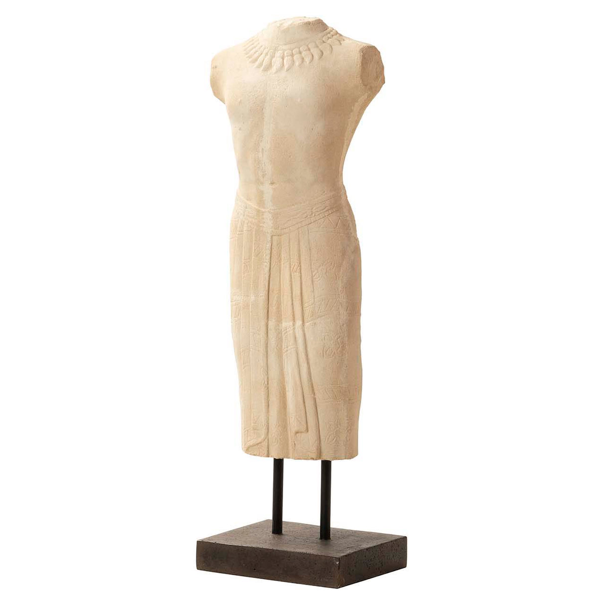 Figura Busto Terracotta bianca 40x35x130 cm