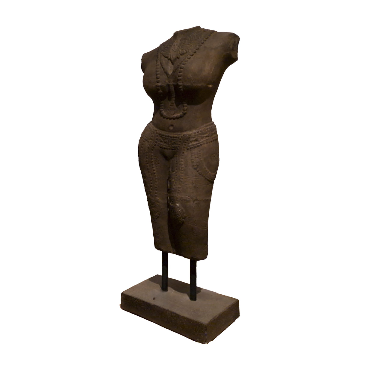 FIGURA TORSO MUJER TERRACOTA MARRON 40x35x120 CM