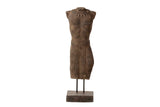 Figur Torso Man Brauner Stein 20x20x70 cm