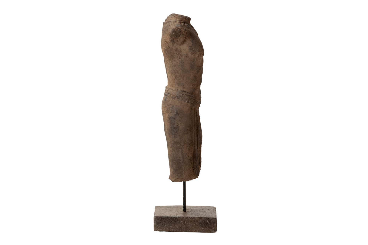 Figure Torse Man Brown Stone 20x20x70 cm