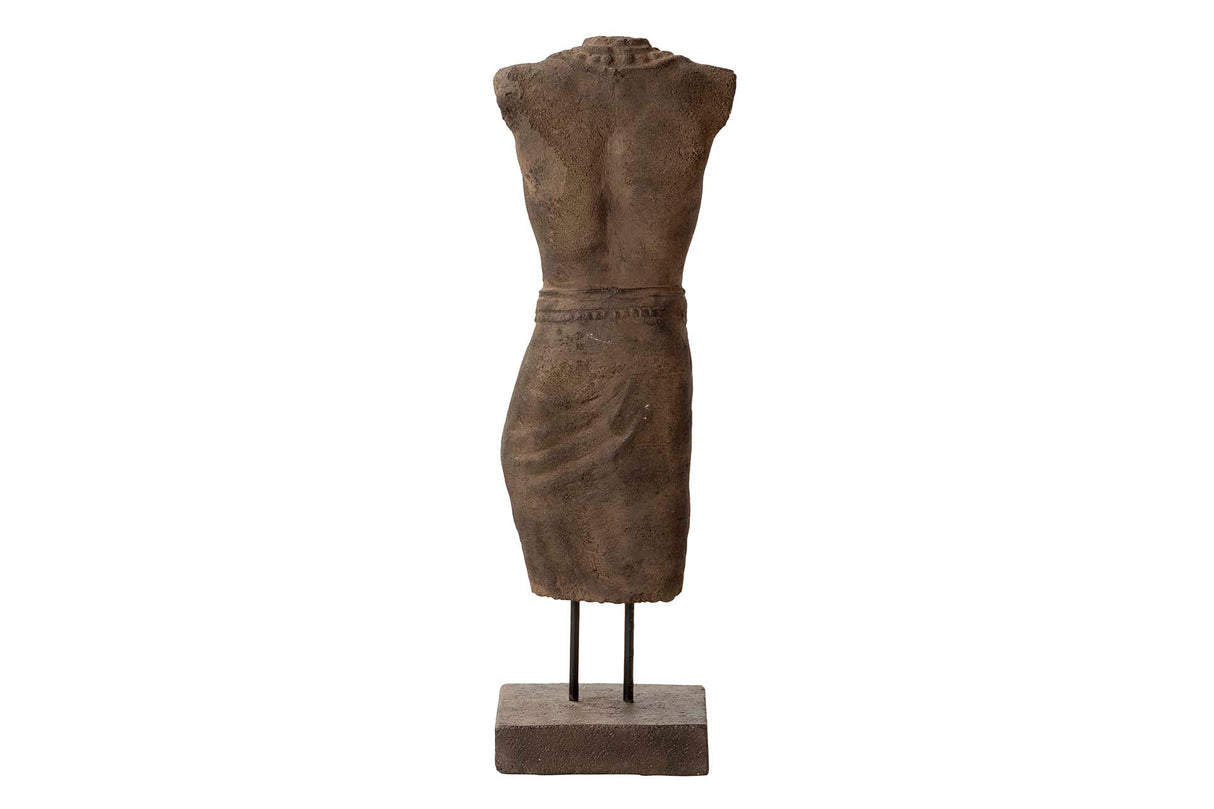 Figure Torse Man Brown Stone 20x20x70 cm