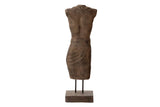 Figure Torse Man Brown Stone 20x20x70 cm