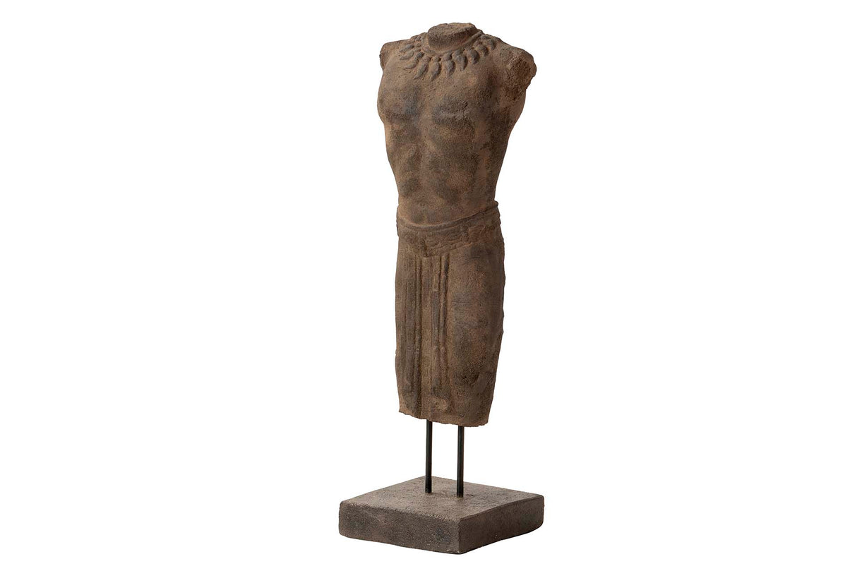 Figure Torse Man Brown Stone 20x20x70 cm