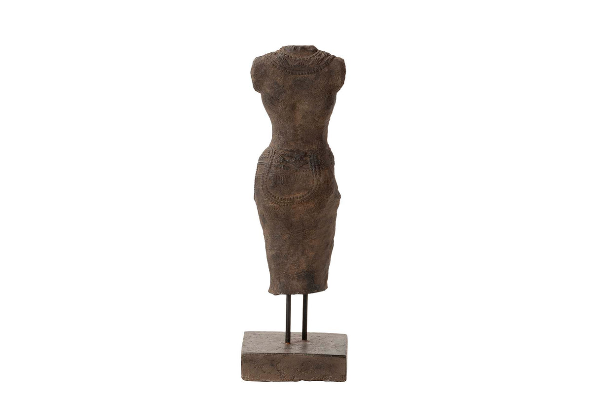 Figur Torso Frau Brauner Stein 20x20x60 cm