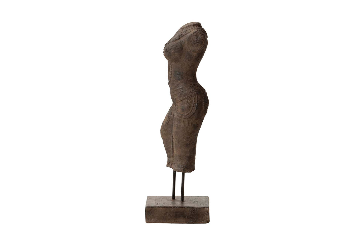 Figur Torso Frau Brauner Stein 20x20x60 cm