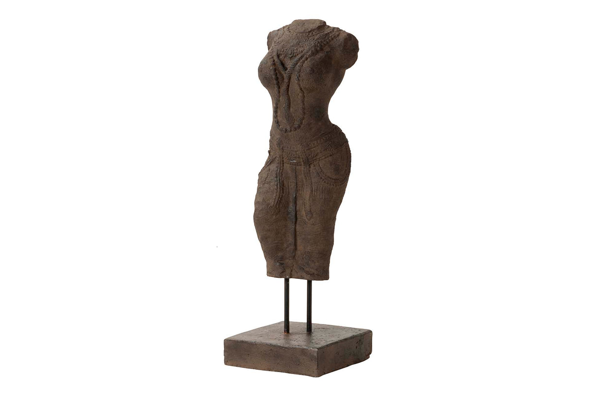 Figur Torso Frau Brauner Stein 20x20x60 cm