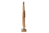 FIGURA DECORATIVA HOJA MADERA TEKA 35x14x85 CM