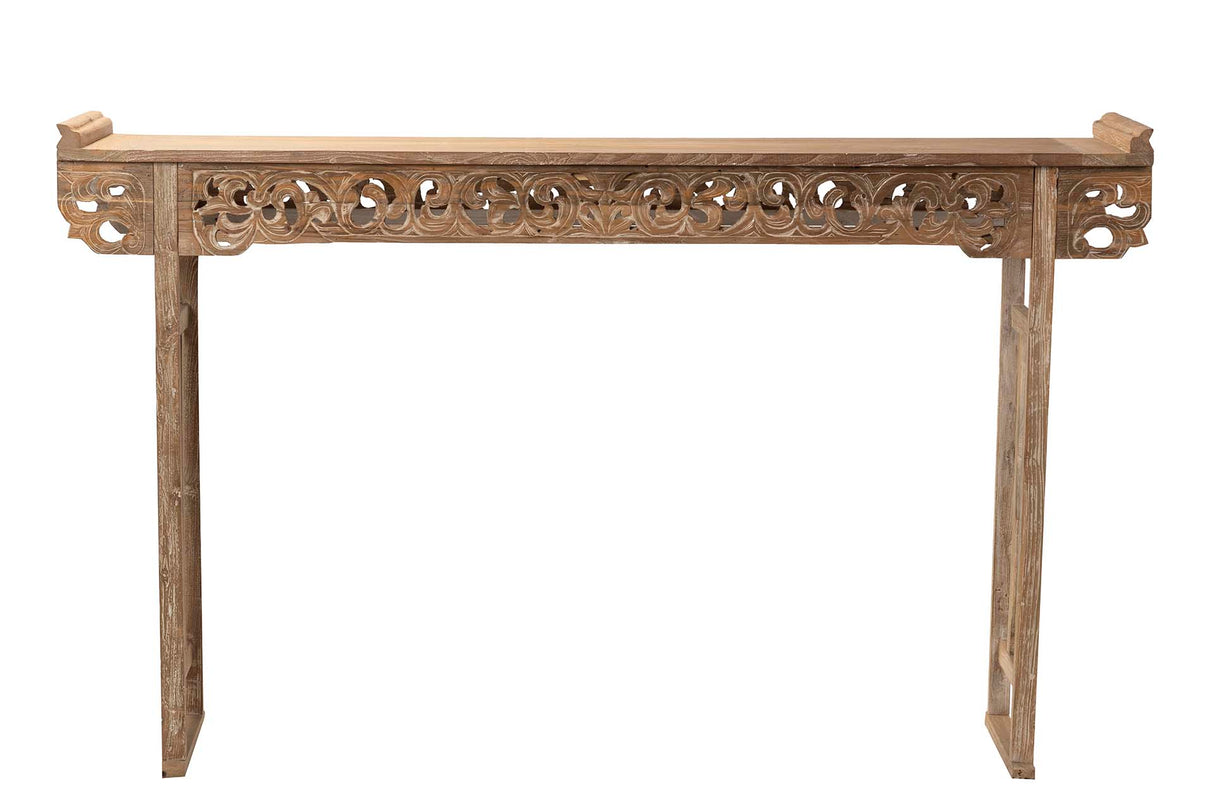 Console de madeira de teca natural 230x56x134 cm