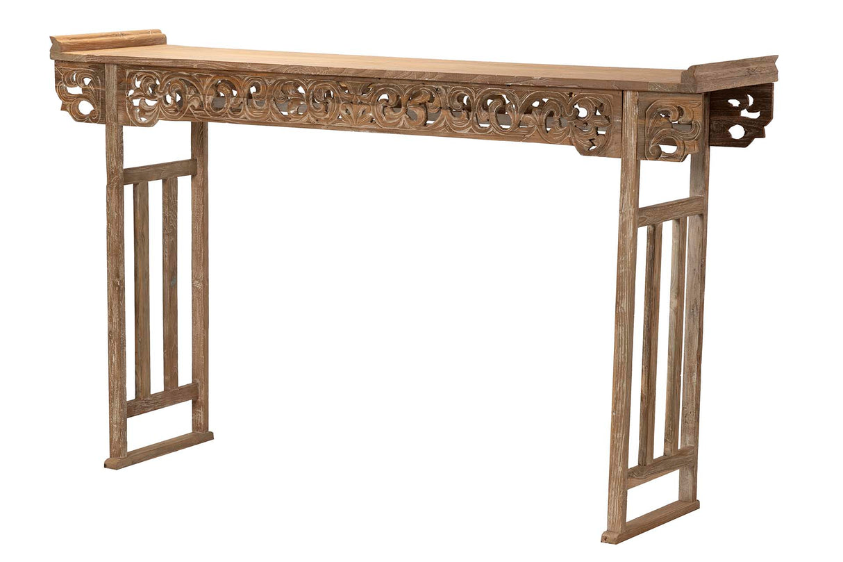 Console en bois de teck naturel 230x56x134 cm