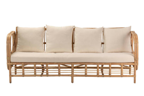 SOFA MIMBRE CON COJINES 193x73x77 CM