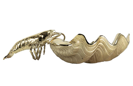Lagosta de alumínio ouro Champenera 60x45x14 cm