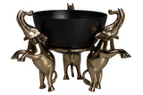 Champanera Elephants Black Aluminium 43x43x30 cm