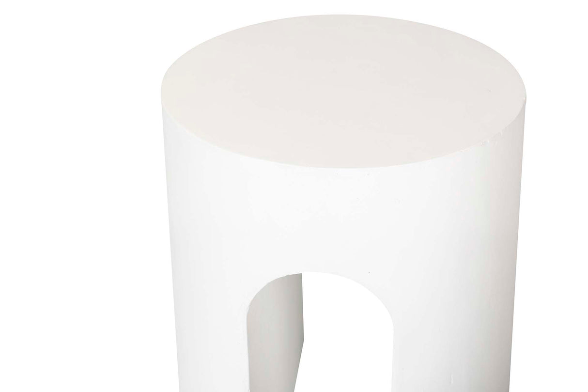 Table / tabouret auxiliaire blanc sédit 41x41x47 cm