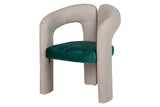 Beige Green Velvet Chair 66x61x76 cm