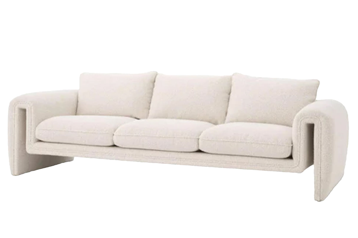 SOFA CHENILLA BEIGE YUMA 230x91x76 CM