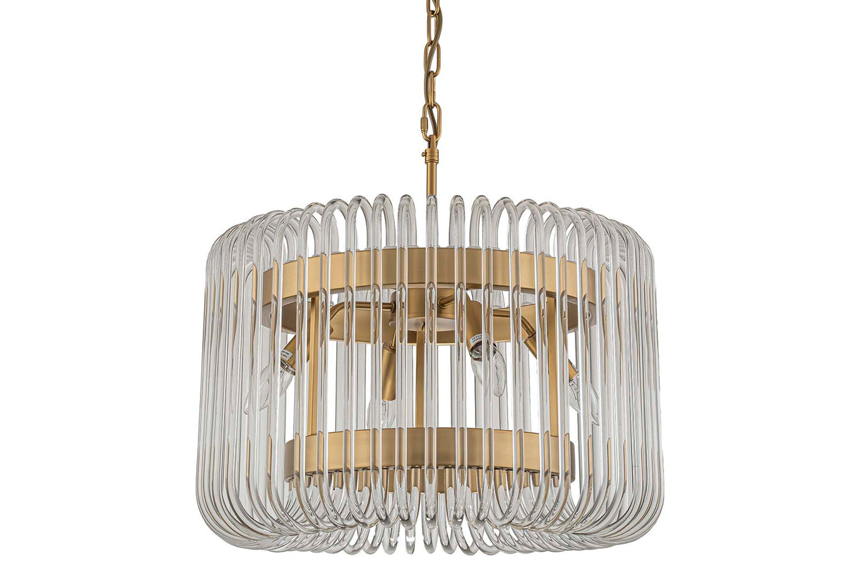 LAMPARA TECHO CRISTAL METAL DORADO 51x51x34 CM