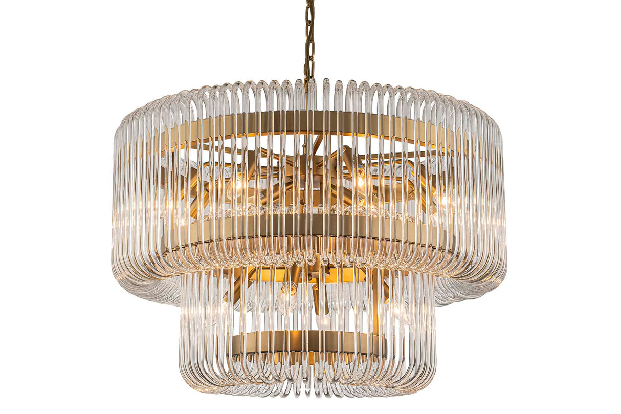 LAMPARA TECHO CRISTAL METAL DORADO 80x80x70 CM