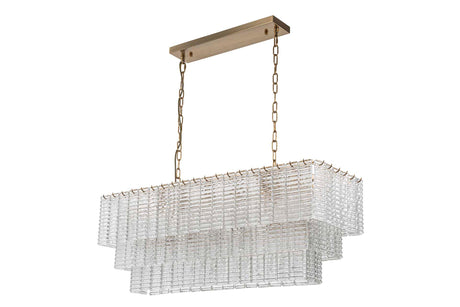 LAMPARA TECHO CRISTAL METAL DORADO 103x36x42 CM