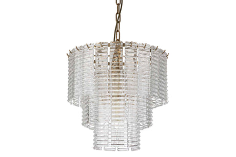 LAMPARA TECHO CRISTAL METAL DORADO 42x42x93 CM