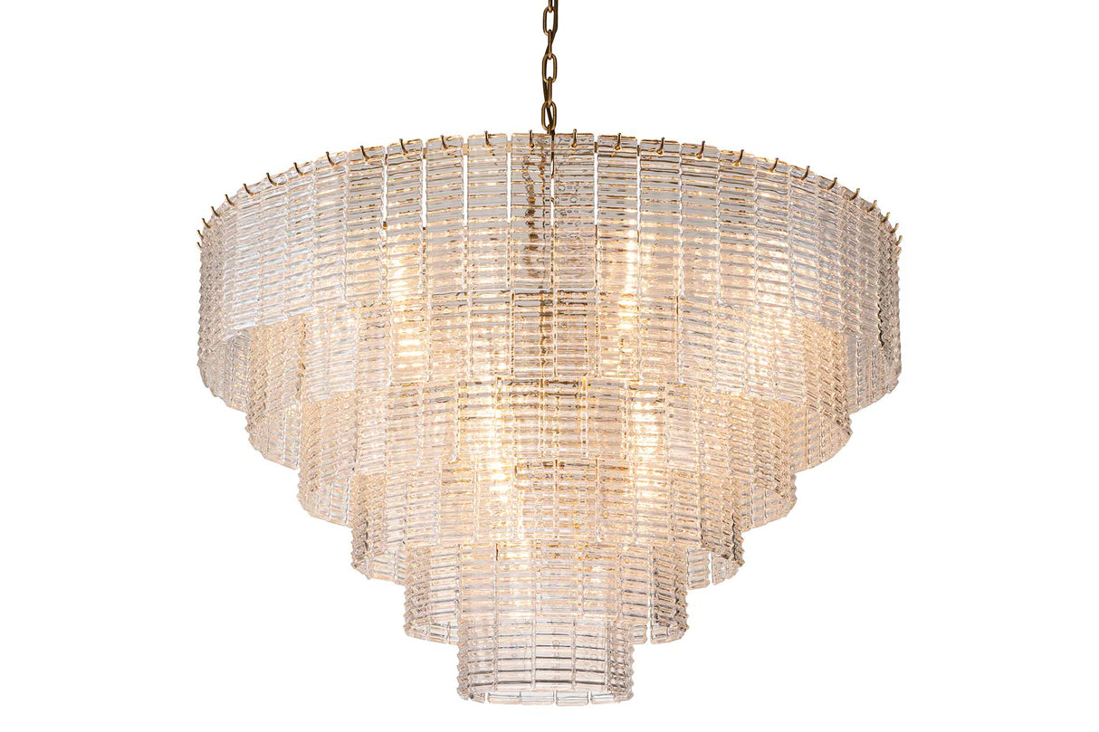 LAMPARA TECHO CRISTAL METAL DORADO 102x102x64 CM