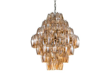 LAMPARA TECHO CRISTAL METAL PLATEADO 65x65x74 CM