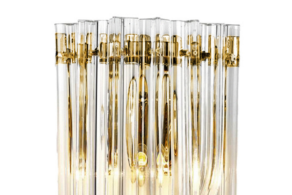 APLIQUE DE PARED CRISTAL METAL DORADO 18x10x40 CM