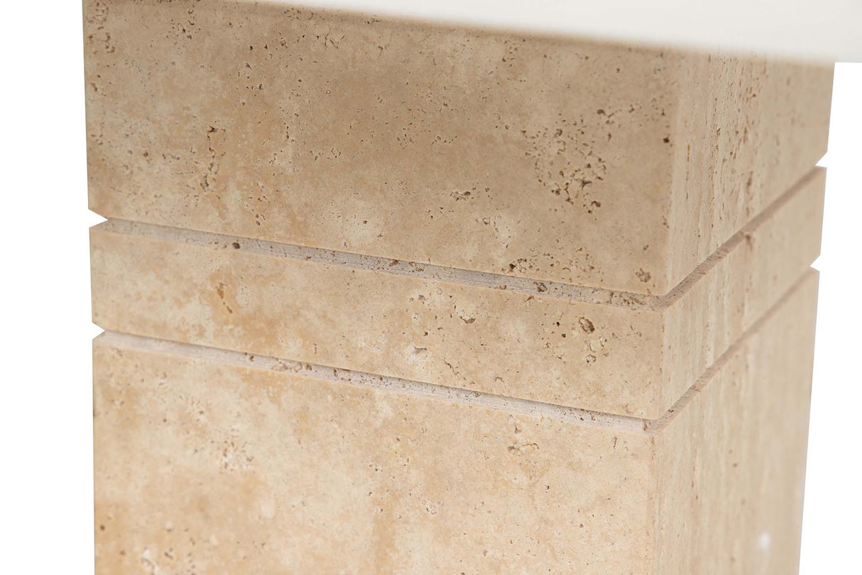 LAMPARA DE SOBREMESA MARMOL TRAVERTINO 35x35x71 CM