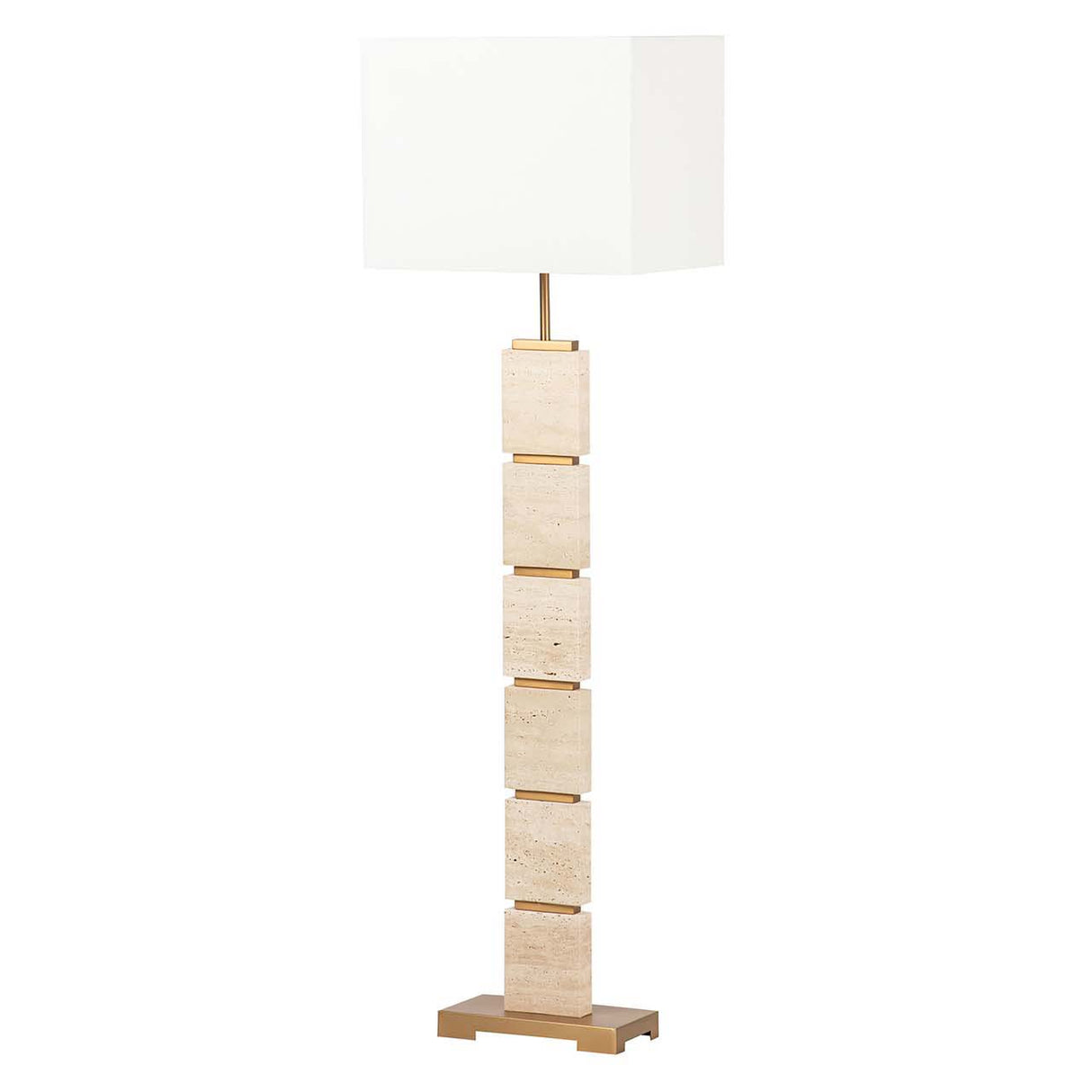 LAMPARA DE PIE MARMOL TRAVERTINO 30x45x146 CM