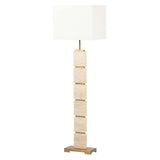 LAMPARA DE PIE MARMOL TRAVERTINO 30x45x146 CM