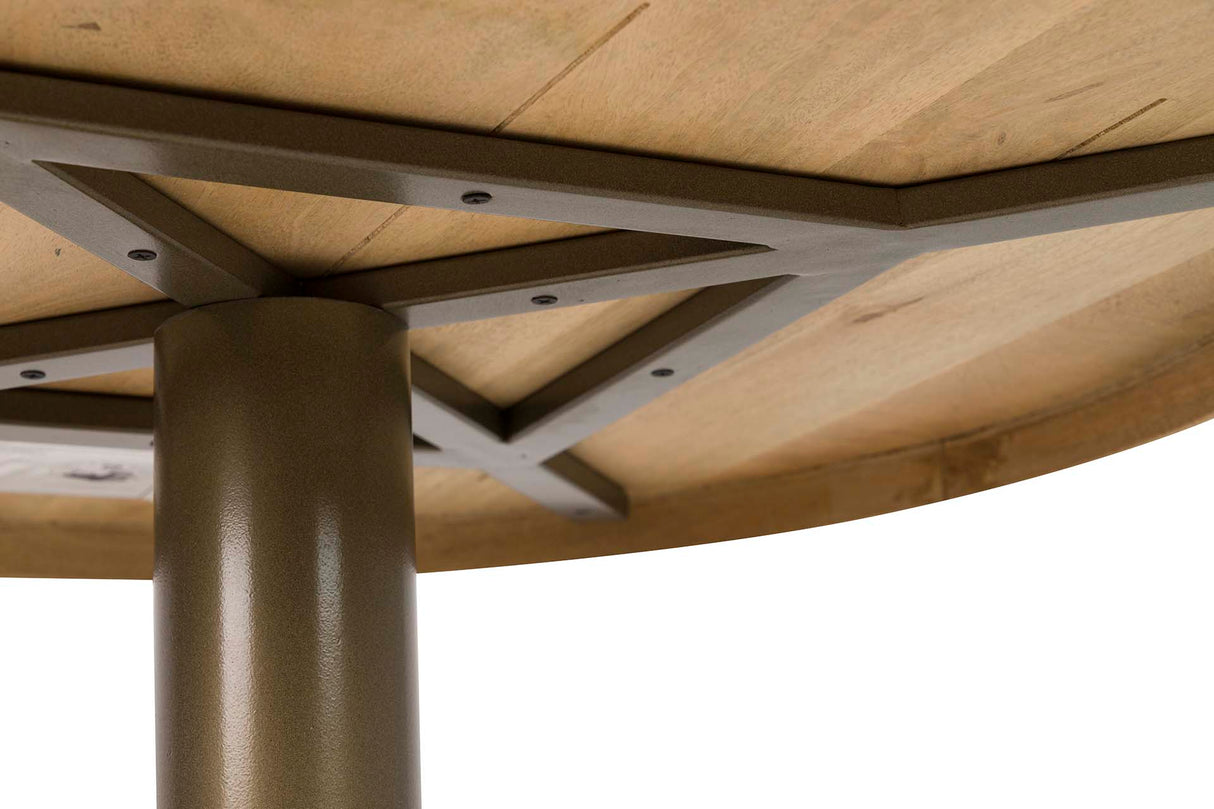 MESA COMEDOR MADERA MANGO METAL MARRÓN 70x70x75 CM