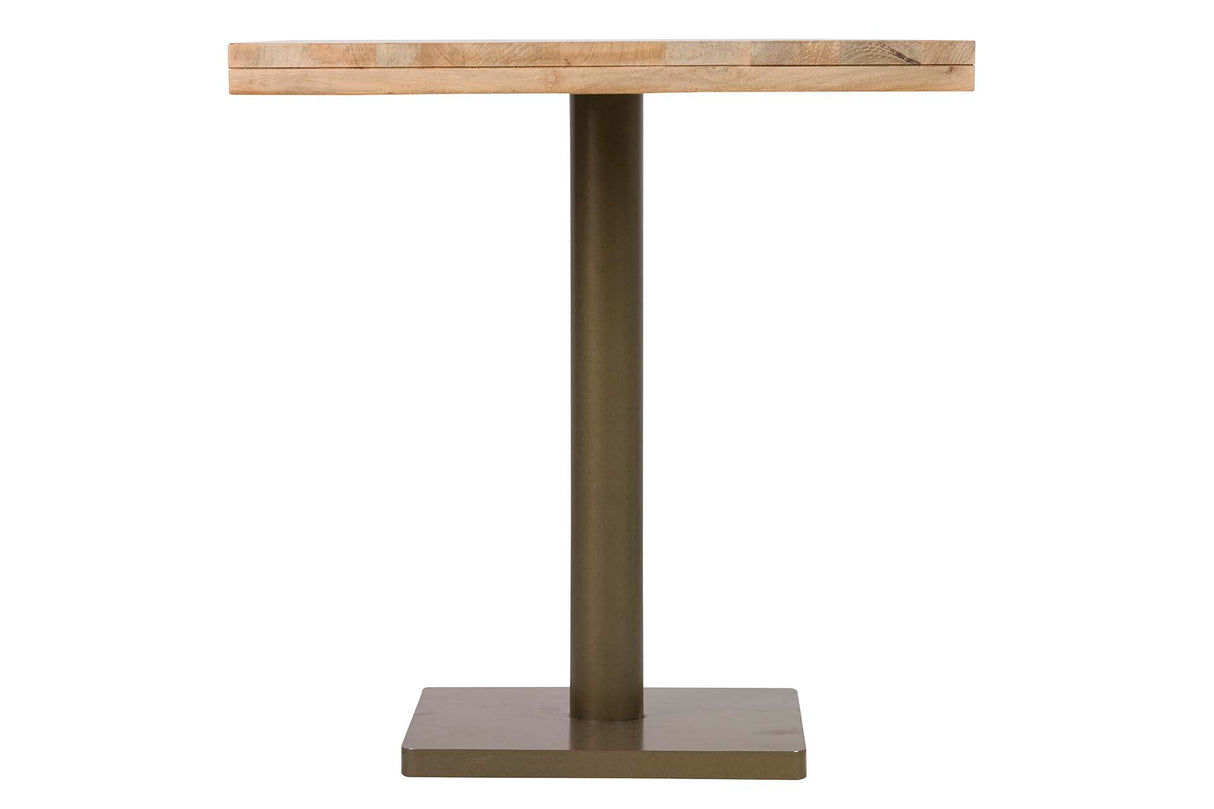 MESA COMEDOR MADERA MANGO METAL MARRON 70x70x75 CM