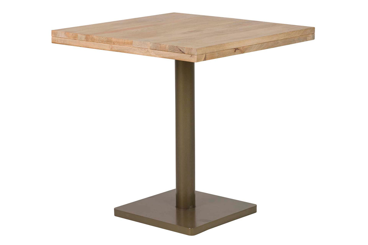 MESA COMEDOR MADERA MANGO METAL MARRON 70x70x75 CM