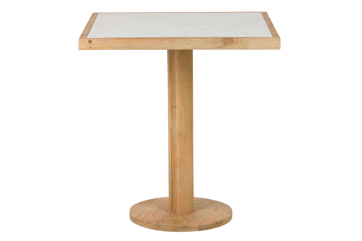 MESA COMEDOR MADERA MANGO MÁRMOL 70x70x75 CM